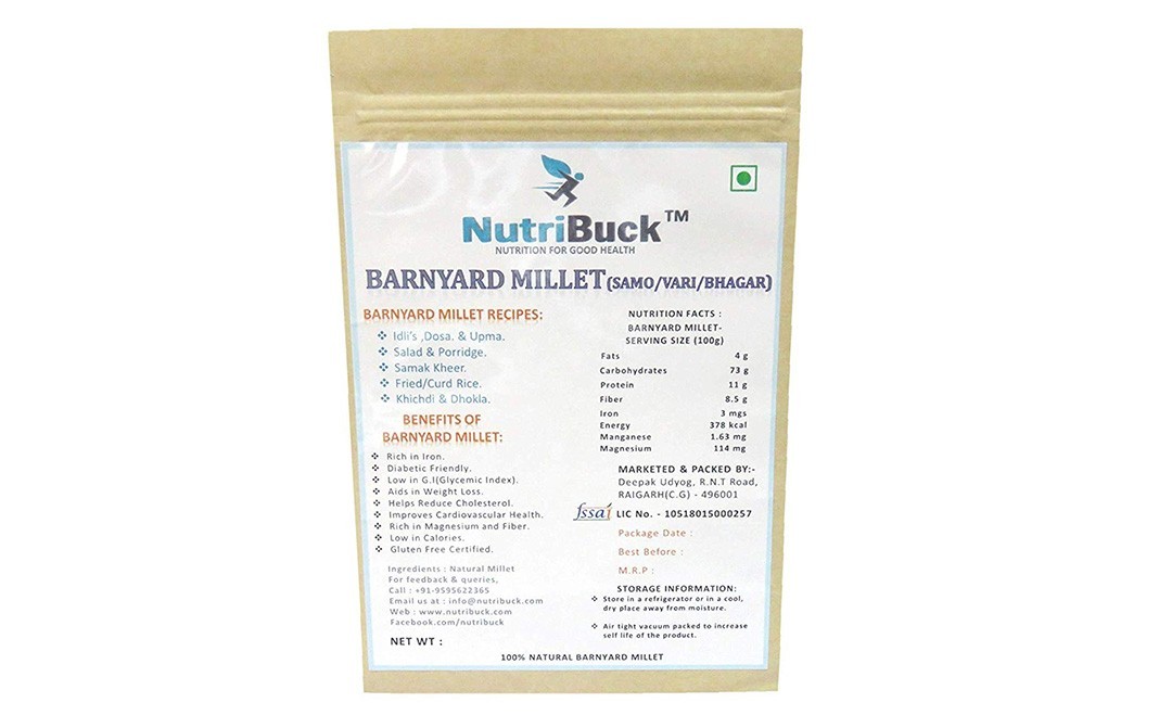 NutriBuck Barnyard Millet (Samo/Vari/Bhagar)    Pack  10 kilogram
